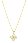 Adornia Mother Of Pearl Initial Pendant Necklace In Gold-a