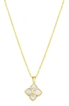 Adornia Mother Of Pearl Initial Pendant Necklace In Gold-c