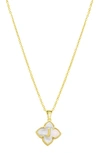 Adornia Mother Of Pearl Initial Pendant Necklace In Gold-j