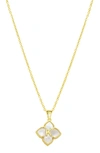 Adornia Mother Of Pearl Initial Pendant Necklace In Gold-k