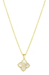 Adornia Mother Of Pearl Initial Pendant Necklace In Gold-r