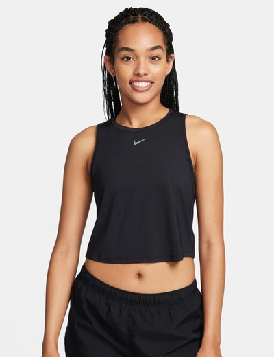 Nike Women's Solid One Classic Dri-fit Cropped Tank Top In Black