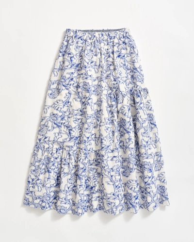 Billy Reid Panel Prairie Skirt In Cobalt/cream