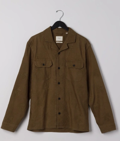 Billy Reid Pelican Gulf Embroidered Overshirt - Olive