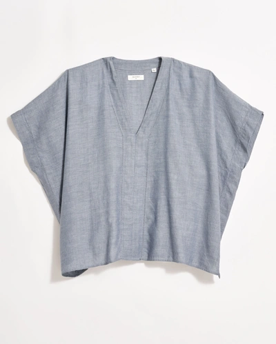 Billy Reid Pointelle Kaftan Blouse In Blue