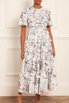 Needle & Thread Floral Fantasy Crepe Ankle Gown In Multi