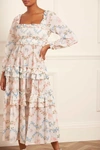 NEEDLE & THREAD NEEDLE & THREAD DANCING DAISIES COTTON SMOCKED ANKLE GOWN