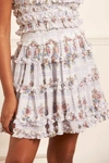 NEEDLE & THREAD NEEDLE & THREAD TILED BLOOMS CHIFFON SMOCKED MICRO MINI SKIRT