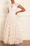 Needle & Thread Libby Ruffled Gown Dress In Champagne