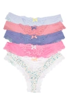 HONEYDEW INTIMATES WILLOW 5-PACK LACE TRIM THONGS