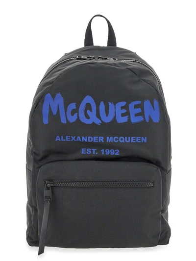 Alexander Mcqueen Backpack With Logo In Black