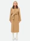 Bottega Veneta Leather Trench Coat In Nude & Neutrals