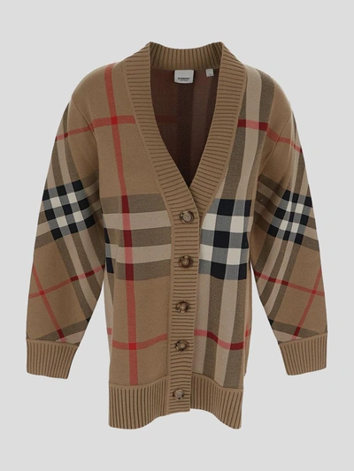 Burberry Tartan  Cardigan In Beige