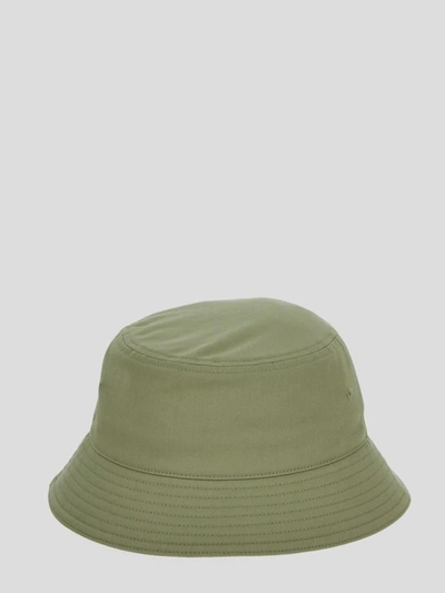 Burberry Logo Embroidery Bucket Hat In Hunter