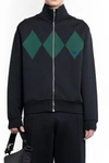 Burberry Ekd-embroidered Argyle Track Jacket In Black