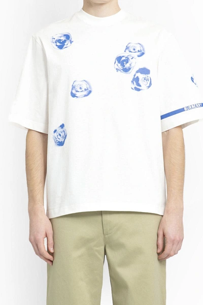 Burberry Rose-print Cotton T-shirt In White