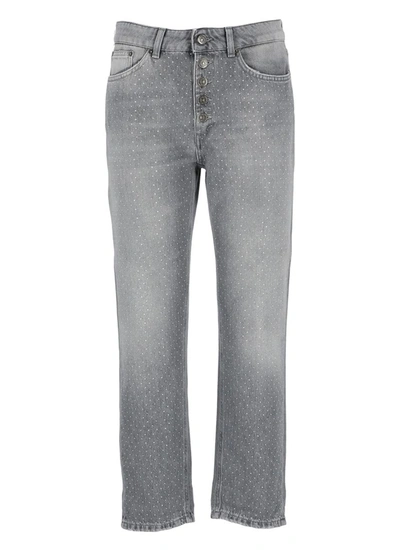 Dondup Koons Stud-embellished Jeans In Grey