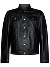 Dsquared2 Long-sleeved Leather Jacket In Black