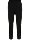 Ermanno Firenze Elastic Waist Slim Trousers In Black