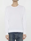 John Smedley Crewneck Sea Island Cotton Pullover In White