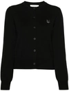 Maison Kitsuné Baby Fox-patch Cardigan In Black