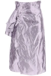 Maison Margiela Women's 'metallic Satin Midi Wrap Skirt With In Multicolor