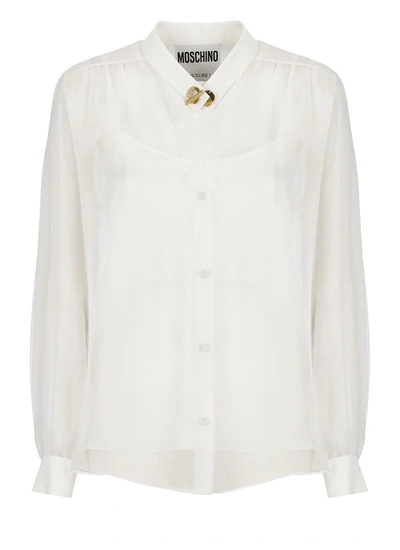 Moschino Silk Shirt In White