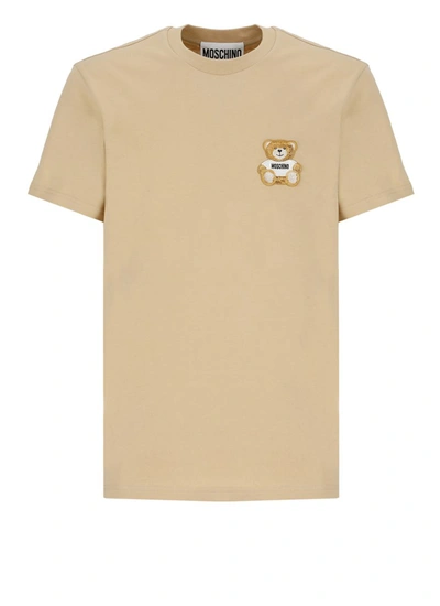 Moschino T-shirt With Logo In Neutrals