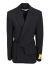 Off-white Black Dry Wo Twist Blazer Minidress In Black