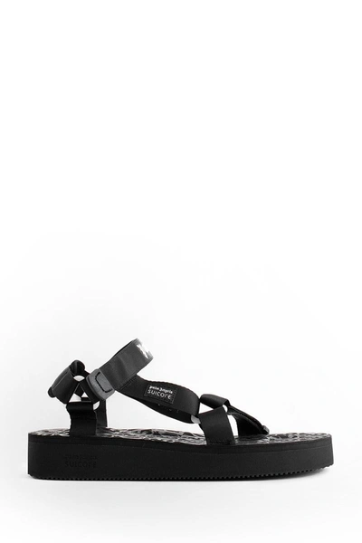 Palm Angels X Suicoke Depa Logo-printed Strap Sandals In Black  