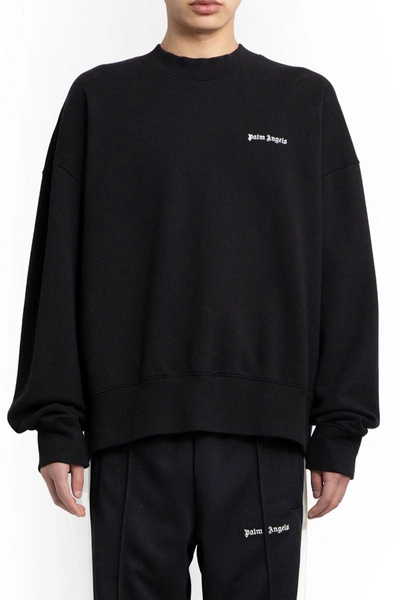 Palm Angels Embroidered Logo Hoody In Black