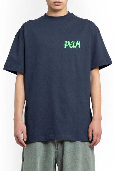 Palm Angels T-shirt With I Am Lost Logo In Navy