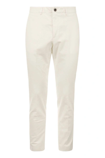 Peserico Velvet Chino Trousers In Beige