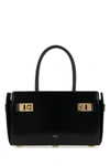 Ferragamo Medium Gancini Leather Tote In Black
