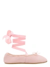 REPETTO 'SOFIA' PINK BALLET FLATS WITH RIBBON IN LEATHER WOMAN