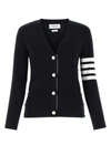 Thom Browne Striped Sleeve Cashmere Cardigan With Contrast Trim In 415