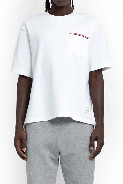 Thom Browne Striped Pocket Cotton Jersey T-shirt In Pink