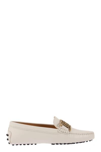Tod's White Loafers In Bianco