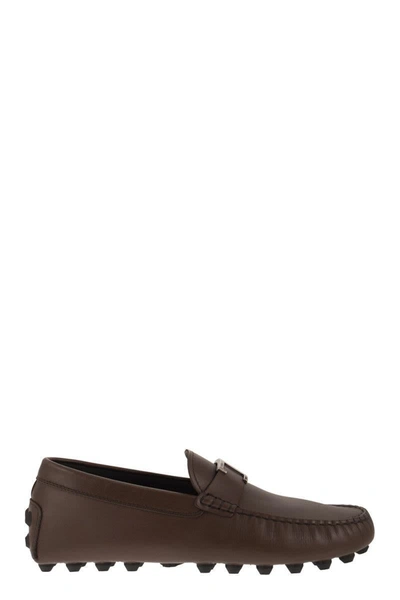 Tod's Moccasin With Macro Rubbers In Brown