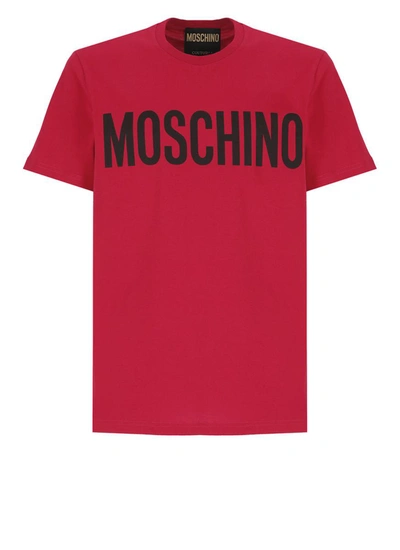 Moschino Logo Print T-shirt In Red