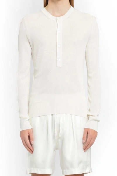 Tom Ford Cotton & Modal Ribbed Henley T-shirt In White