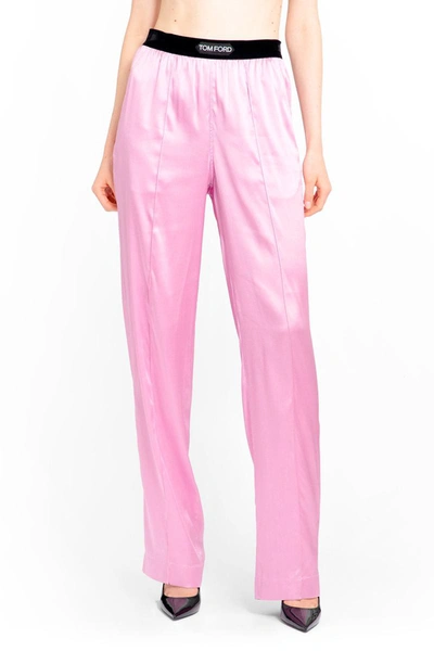 Tom Ford Stretch Silk Satin Pajama Pants In Primrose Lilac