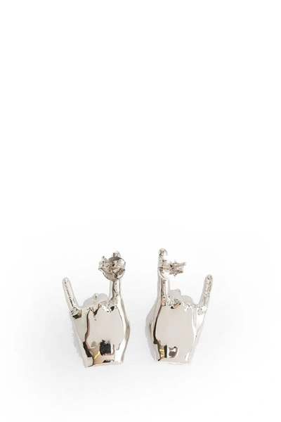Y/project Mini Rock On Earrings In Silver