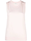P.a.r.o.s.h Linfa Fine-knit Tank Top In Fior Di Pesco