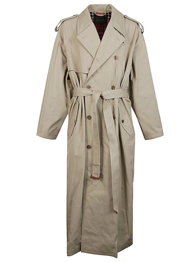 Balenciaga Double-breasted Belted Coat In Beige