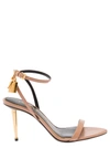 TOM FORD PINK LEATHER SANDALS WITH PADLOCK DETAIL  TOM FORD WOMAN
