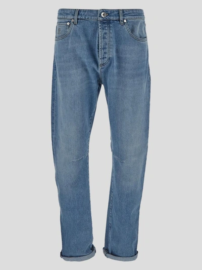 Brunello Cucinelli Mid-rise Tapered-leg Jeans In Blue