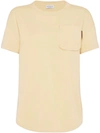 Brunello Cucinelli Women's Cotton Jersey T-shirt With Shiny Tab In Yellow