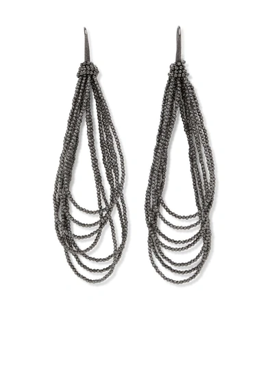 Brunello Cucinelli Monili-bead Earrings In Silver