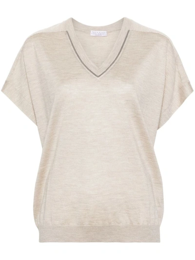 Brunello Cucinelli T-shirt  Woman Color Beige In Beige